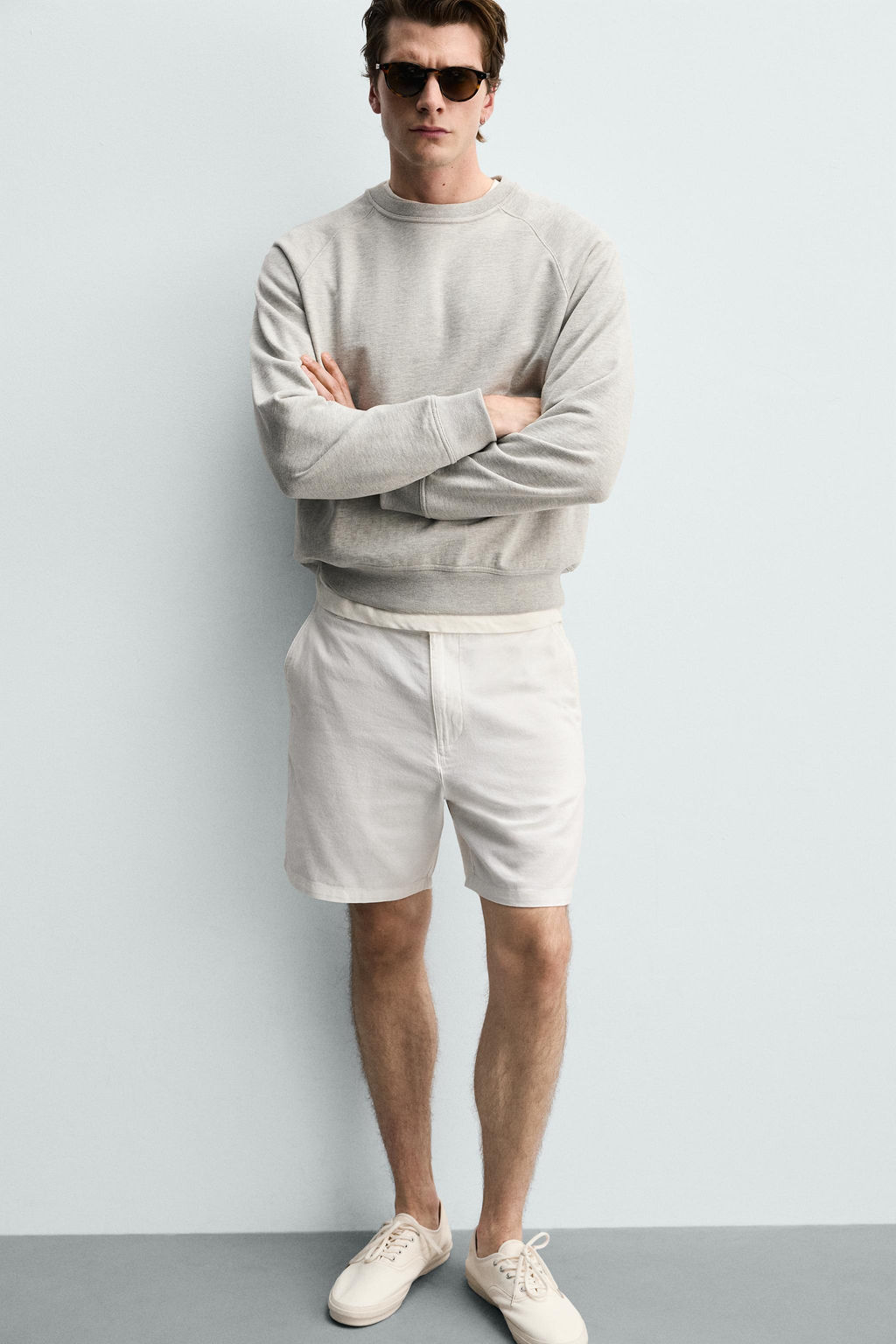 BERMUDA REGULAR FIT ESTRUCTURA / Blanco - Zara фото 6