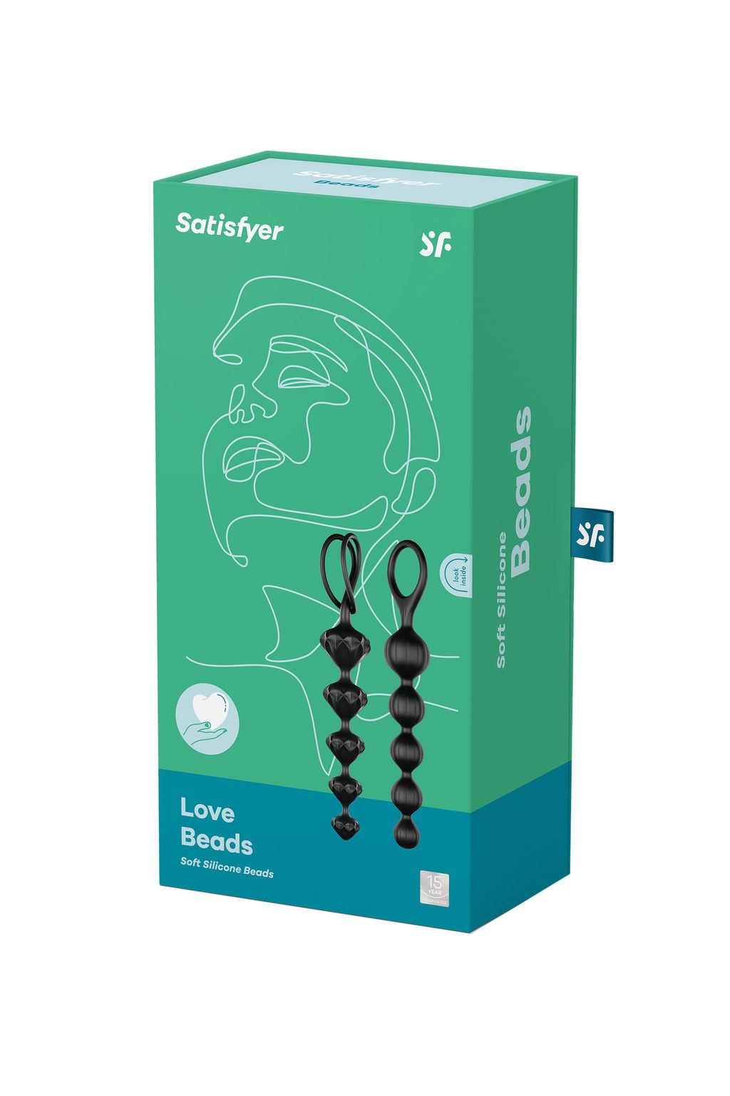 Набор анальных цепочек Satisfyer Love Beads black, силикон, черный, 27 см.