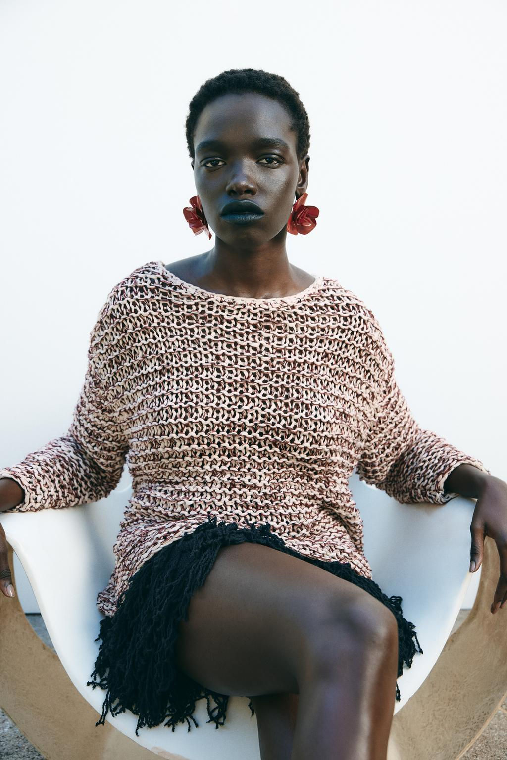 CONTRAST KNIT SWEATER - Zara фото 3