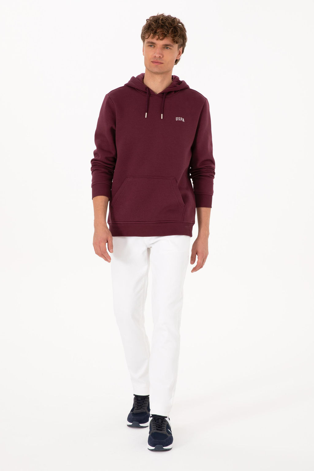 Erkek Regular Fit Kap__onlu _ardonlu Bordo Basic Sweatshirt - U.s. polo assn фото 4