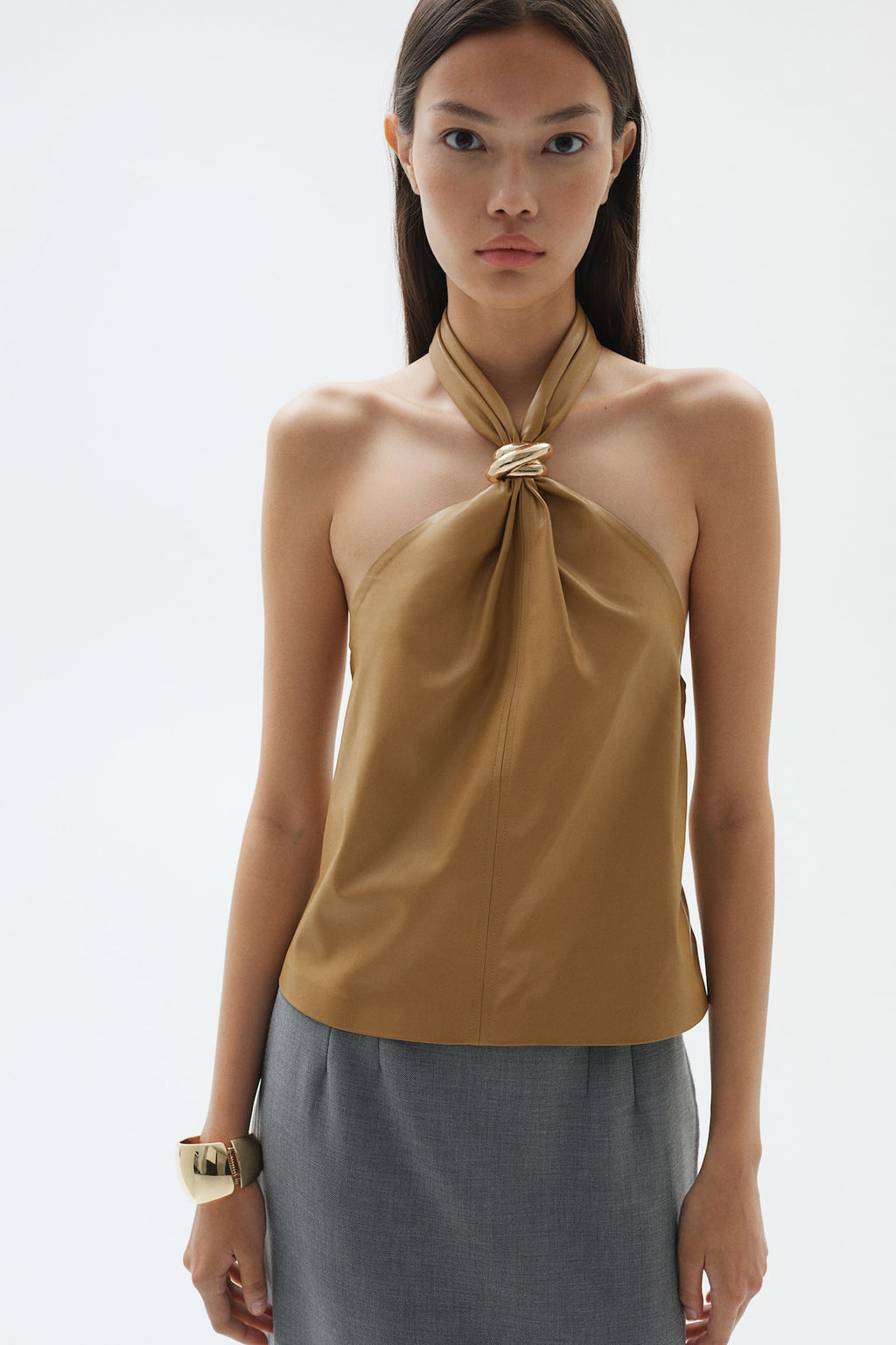 Top halter en tejido revestido
