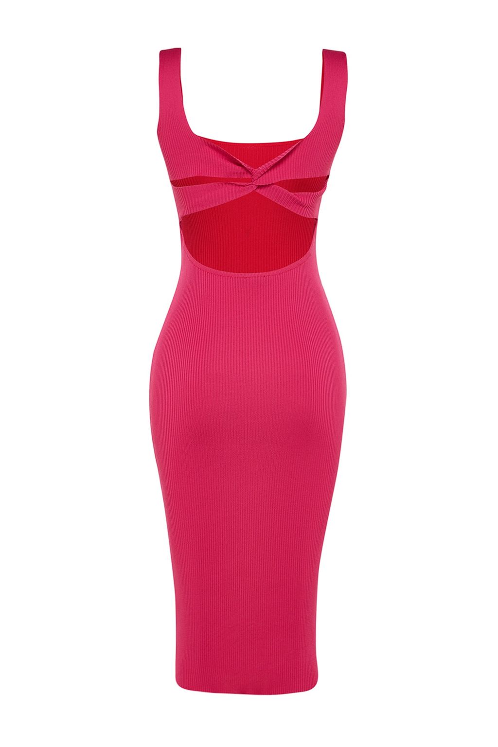 Pembe Vucuda Oturan Triko S?k Abiye Elbise TPRSS23EL00368 - Trendyolmilla фото 8