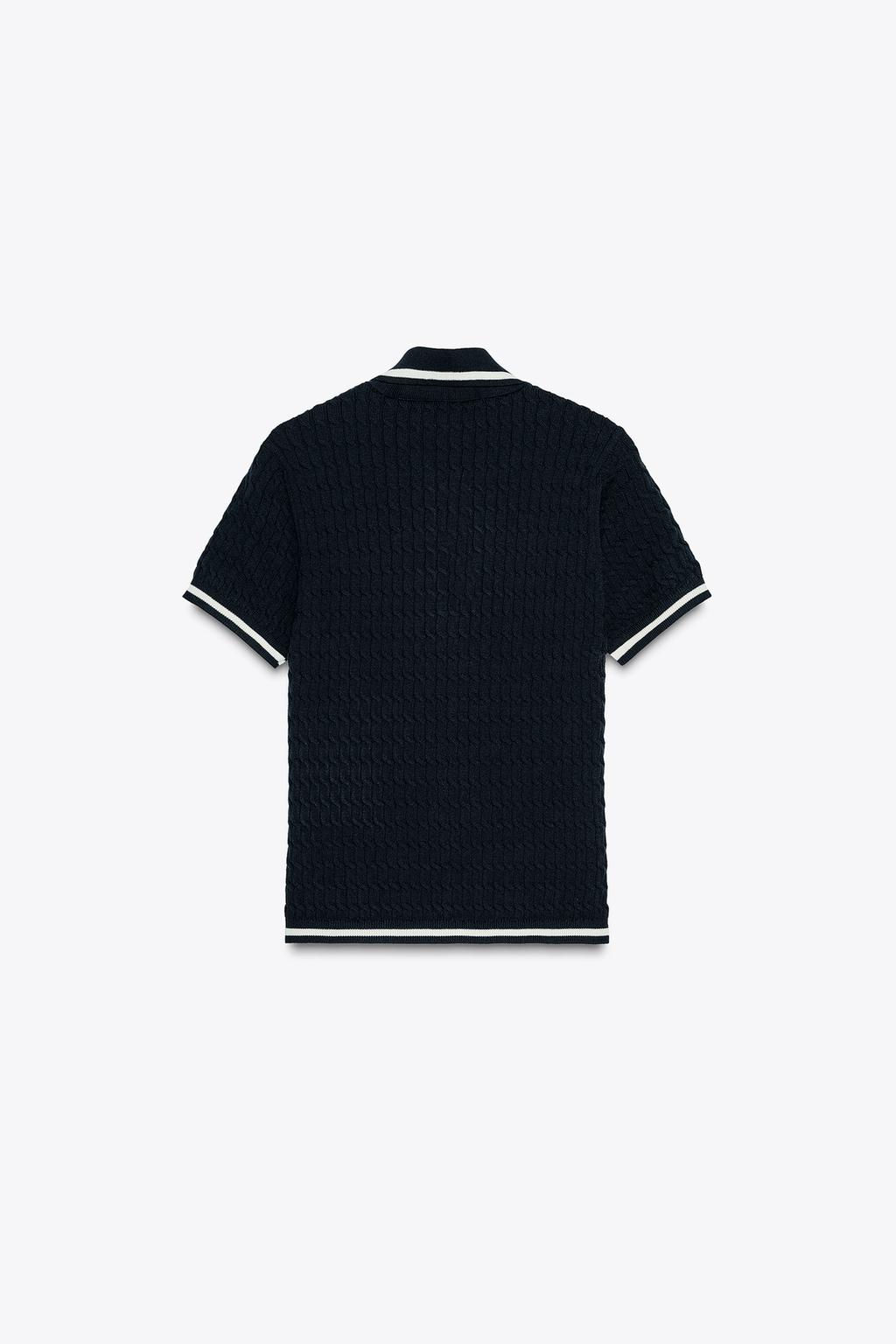 CABLE KNIT POLO SWEATER - Zara фото 6