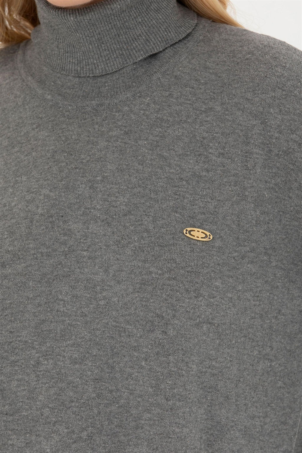 Женский серый меланжевый базовый свитер - U.s. polo assn фото 7