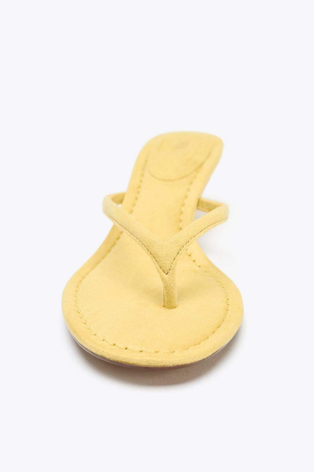 SOFT-FINISH KITTEN HEEL SANDALS - Zara фото 10