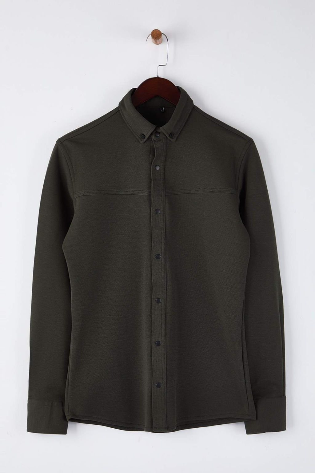 Antrasit Regular Fit Dokulu Erkek Gomlek TMNAW26GO00023 - Trendyolmilla фото 12