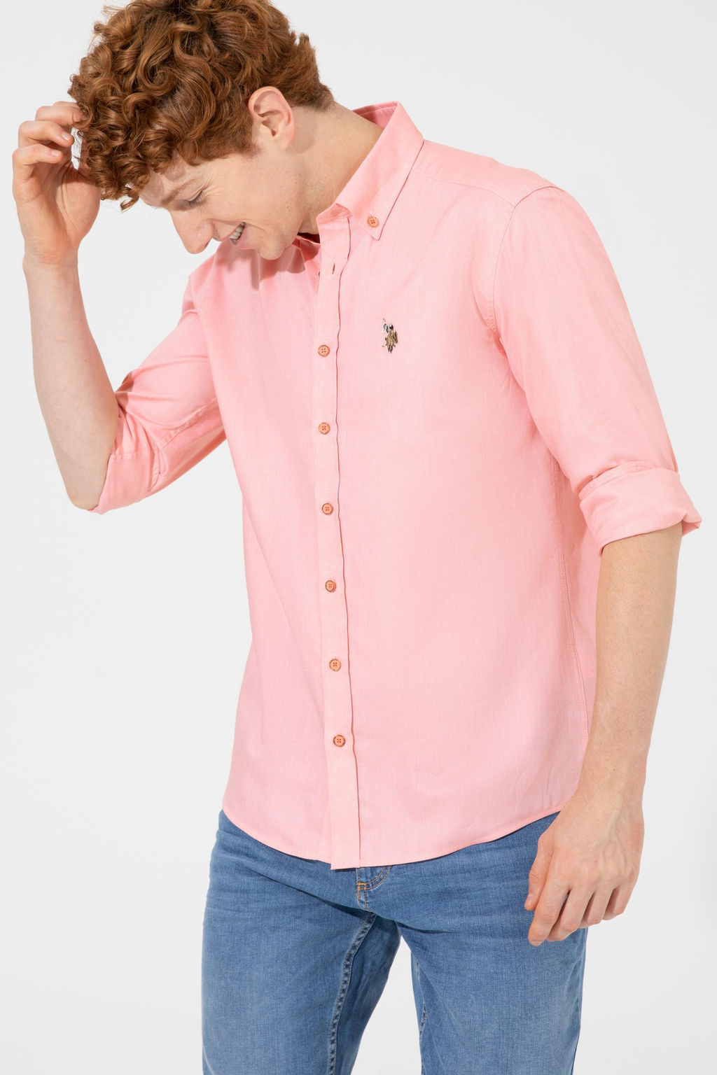 Мужской лосось скидка скидки с длинным рубашкой в корзине - U.s. polo assn фото 7