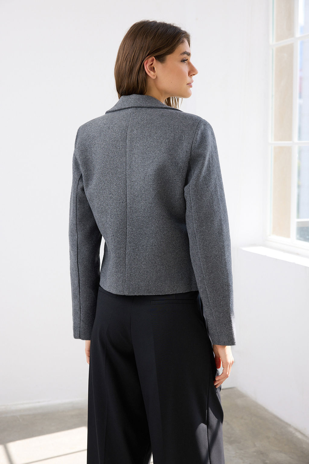 Antrasit Baglama Detayl? K?sa Kase Dokuma Blazer Ceket TWOAW26BC00017 - Trendyolmilla фото 4