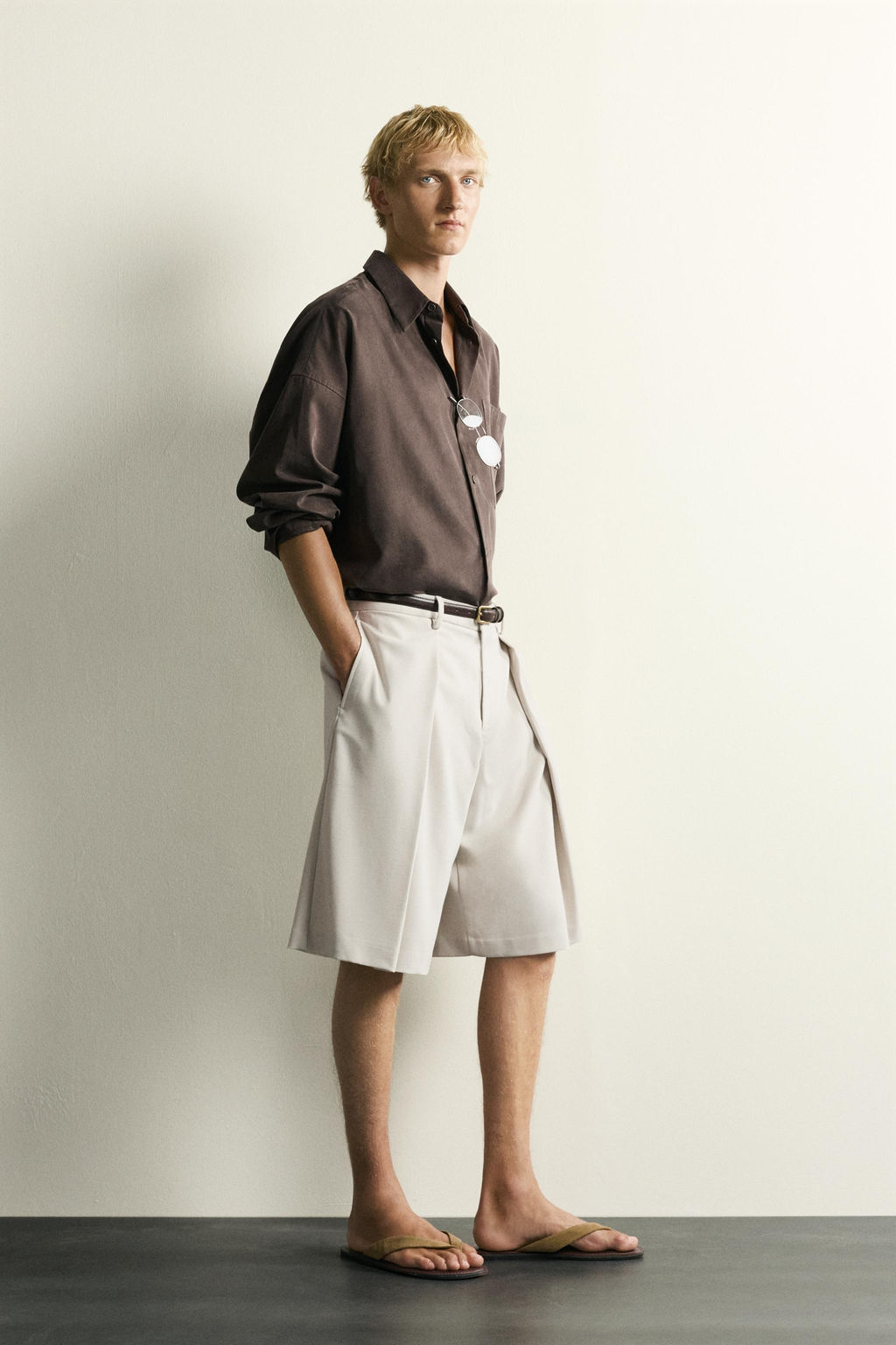 BERMUDA WIDE FIT PLIEGUES / Beige claro - Zara фото 4