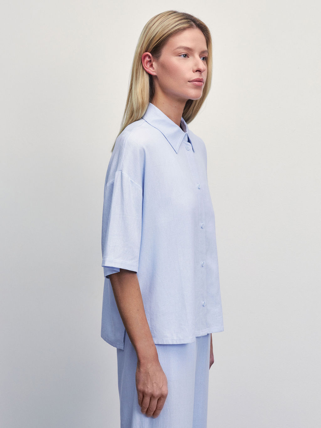 Льняная рубашка прямого кроя / Zarina  фото 5