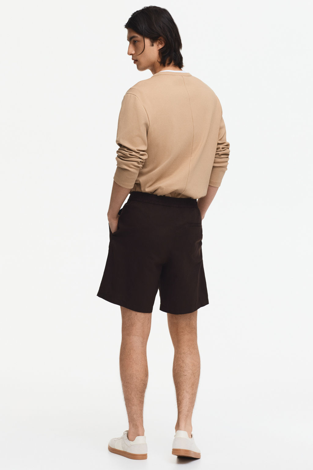 Pantal?n corto en mezcla de lino Regular Fit - H&m фото 11