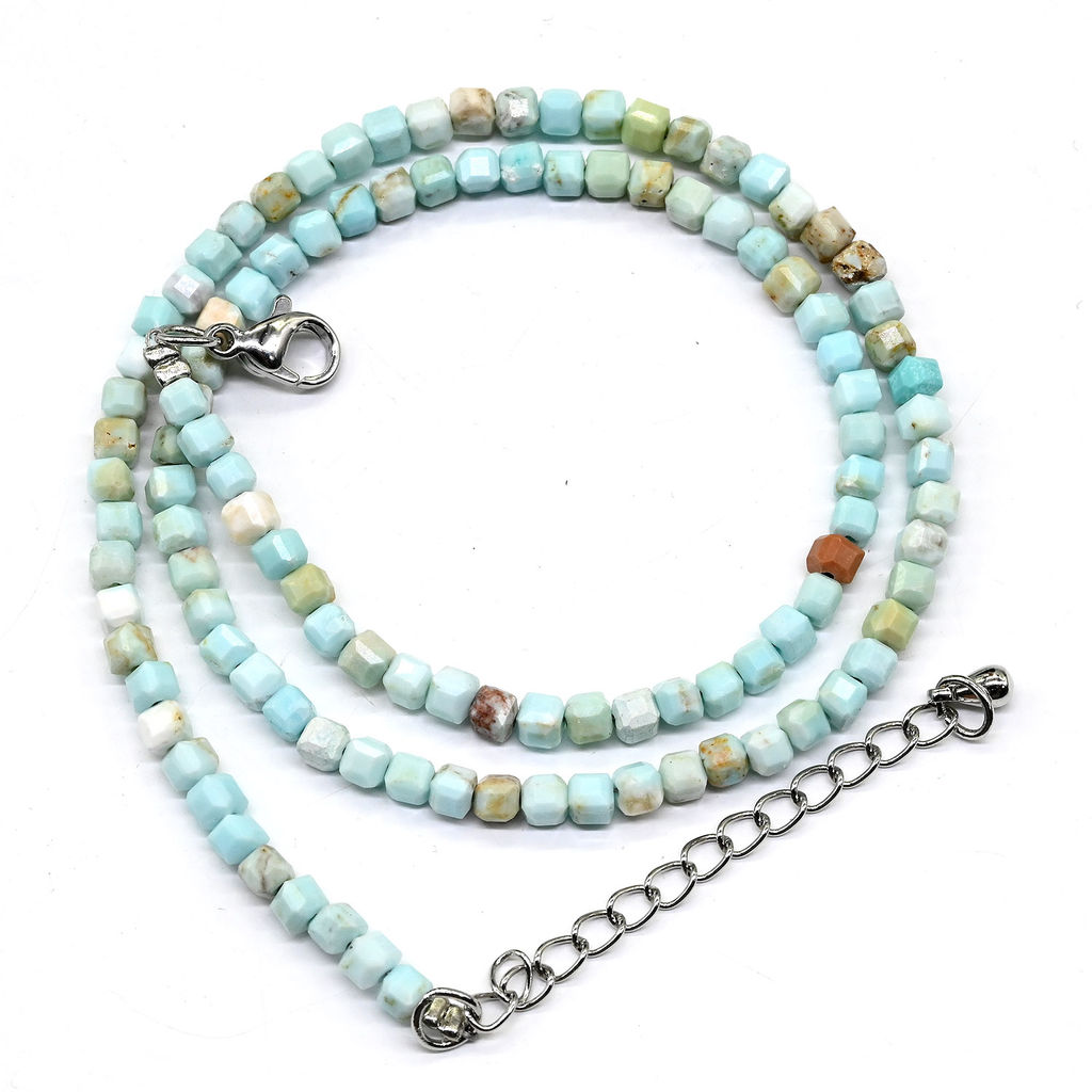 Чокер из амазонита кубик граненый 3мм, 38см Радуга камня