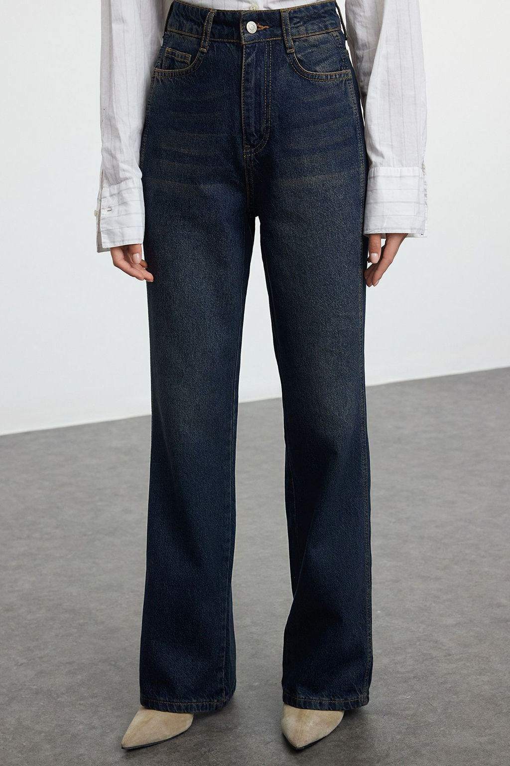 Ac?k Mavi Yuksek Bel Genis Paca Wide Leg Jeans TWOAW24JE00313 - Trendyolmilla фото 15