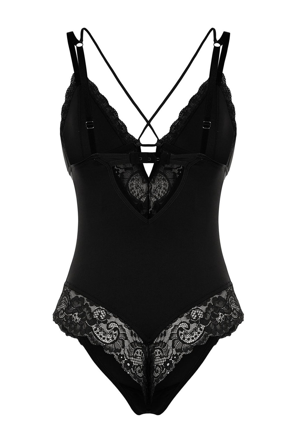 TRENDYOLMILLA Siyah Micro Dantelli Biye Detayl? Ip Ask?l? Orme Body THMAW25BD00004  фото 9