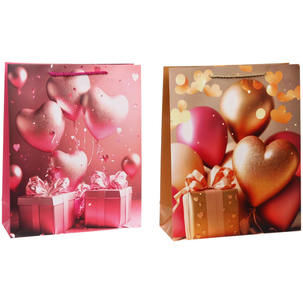 Пакет подарочный "Море сердец" 26*32*10 см