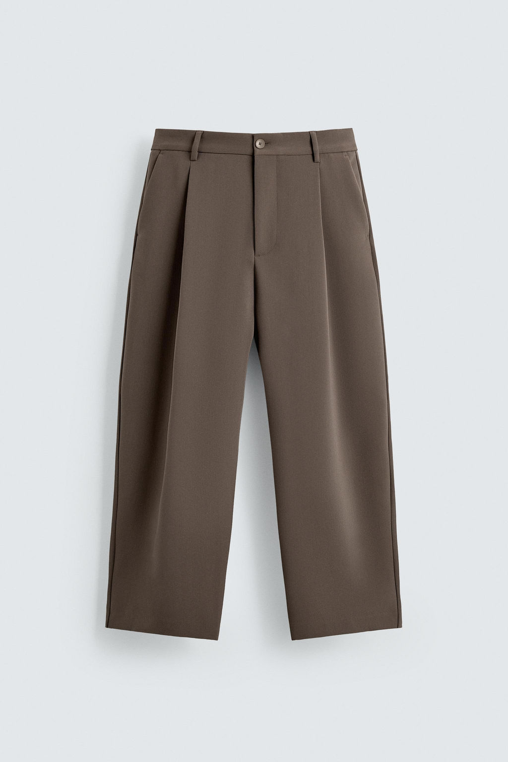 PANTAL?N RELAXED FIT PLIEGUES / Marr?n / Topo - Zara фото 6