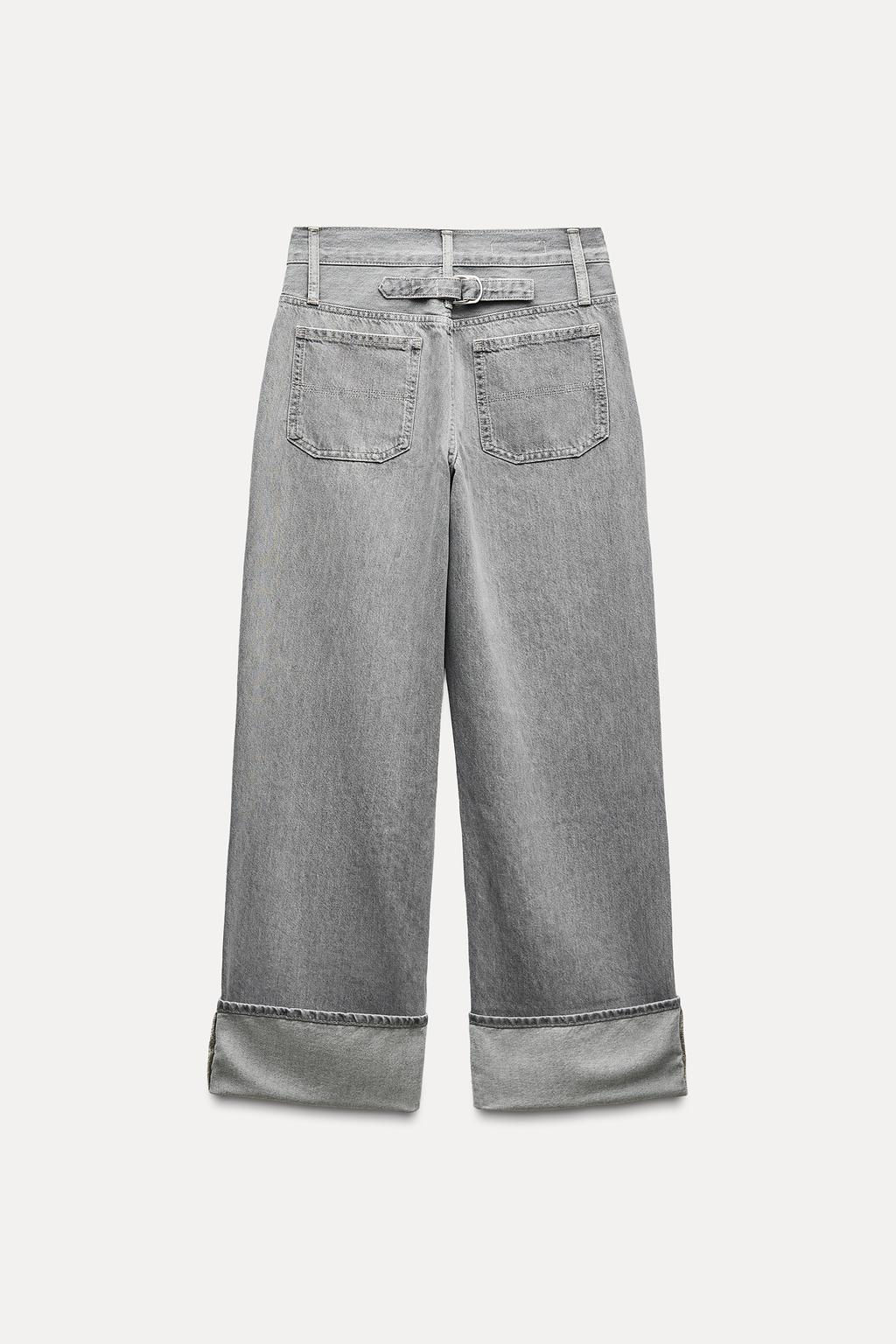 TRF HIGH-WAIST WIDE-LEG JEANS WITH BELT LOOP - Zara фото 8