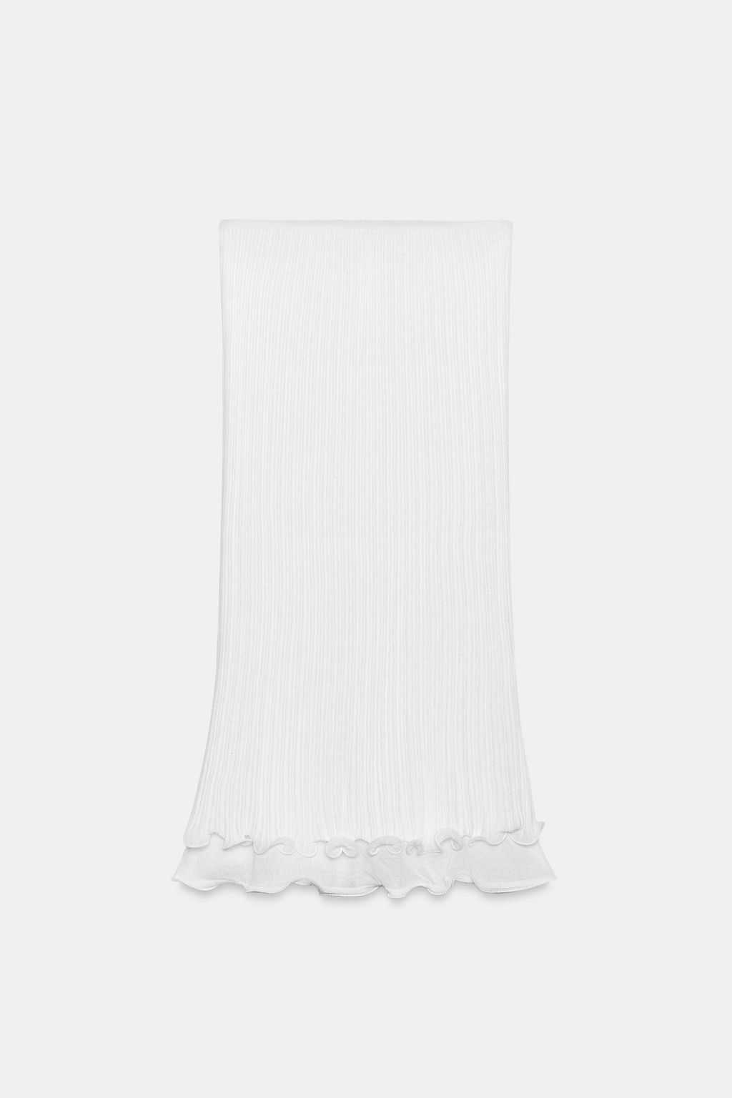 FALDA MIDI PUNTO DOBLE CAPA / Blanco - Zara фото 6