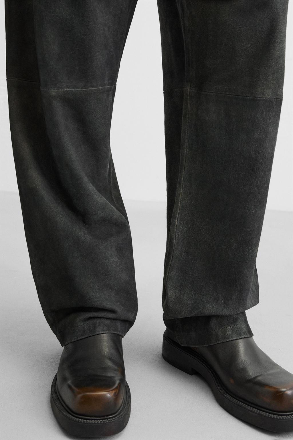 VINTAGE LEATHER TROUSERS - Zara фото 5