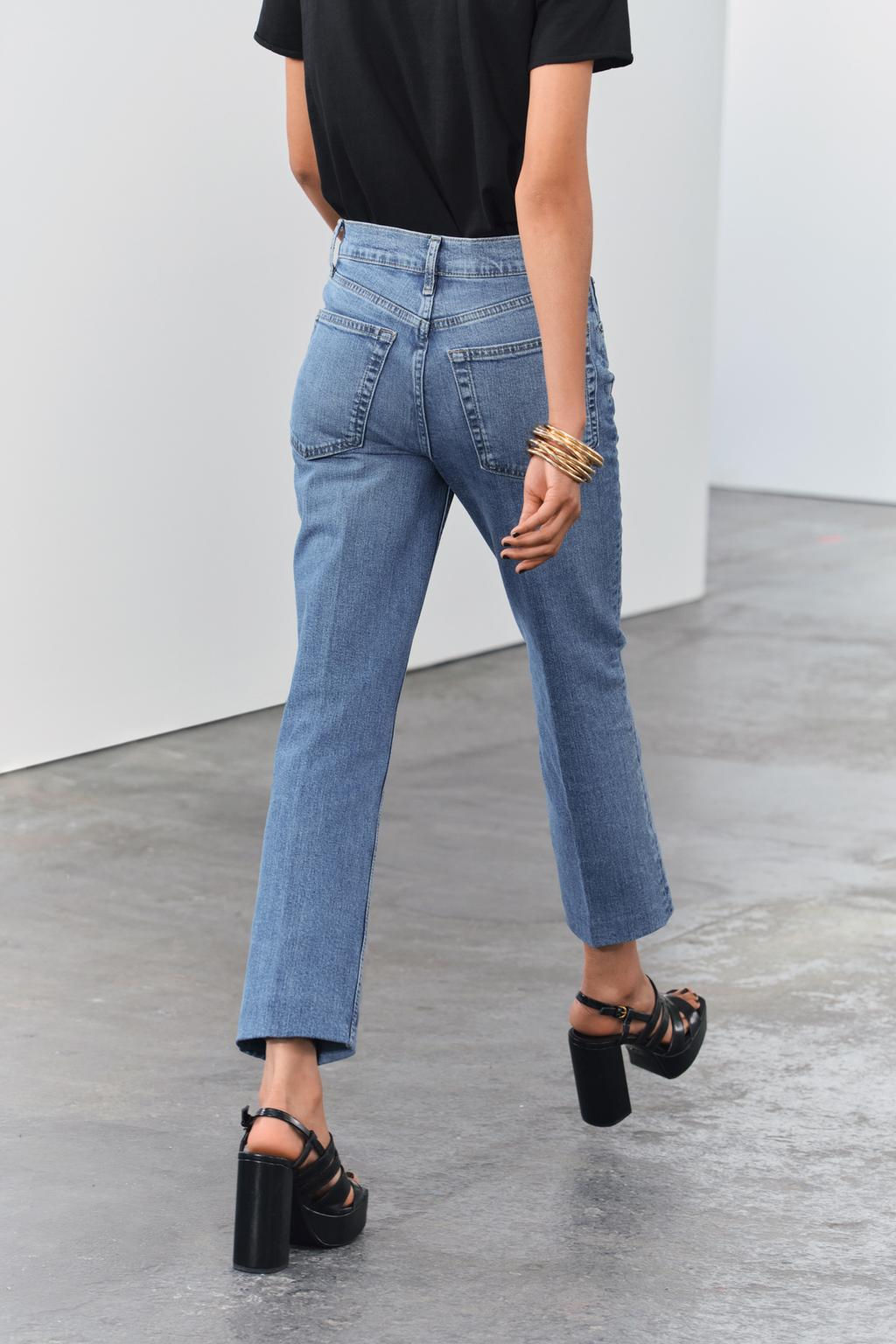 ZW COLLECTION BOOTCUT HIGH-WAIST CROPPED JEANS - Zara фото 6