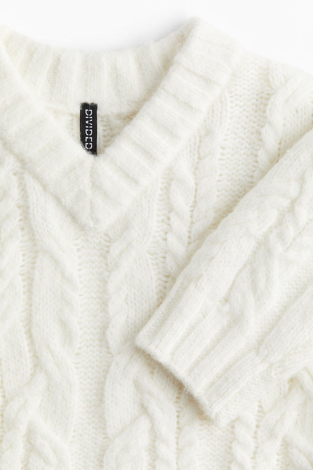 Jersey en punto trenzado con escote de pico - H&m фото 7