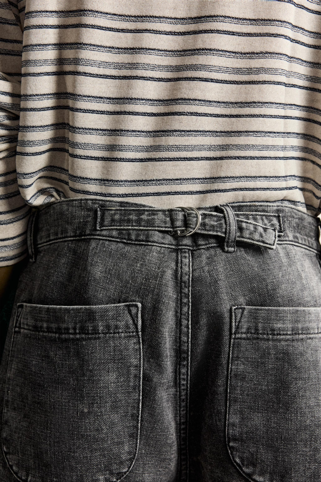 SHORTS DENIM LAVADO ACID / Gris antracita - Zara фото 6