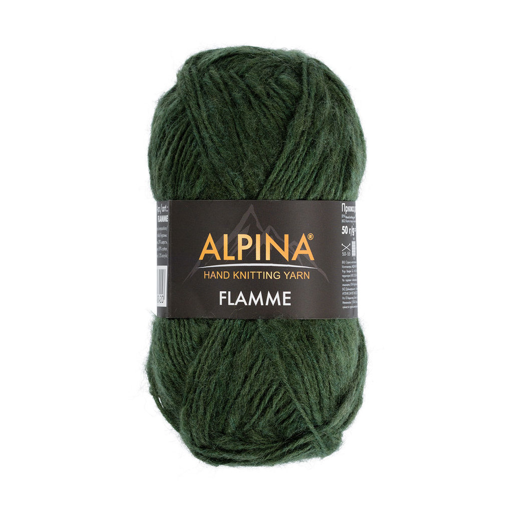 Пряжа ALPINA FLAMME 59% хлопок, 29% шерсть, 12% акрил 10 шт. х 50 г 90 м  5 м
