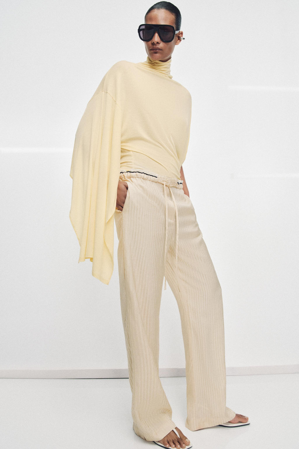 PANTAL?N PIJAMERO JACQUARD ZW COLLECTION / Crudo