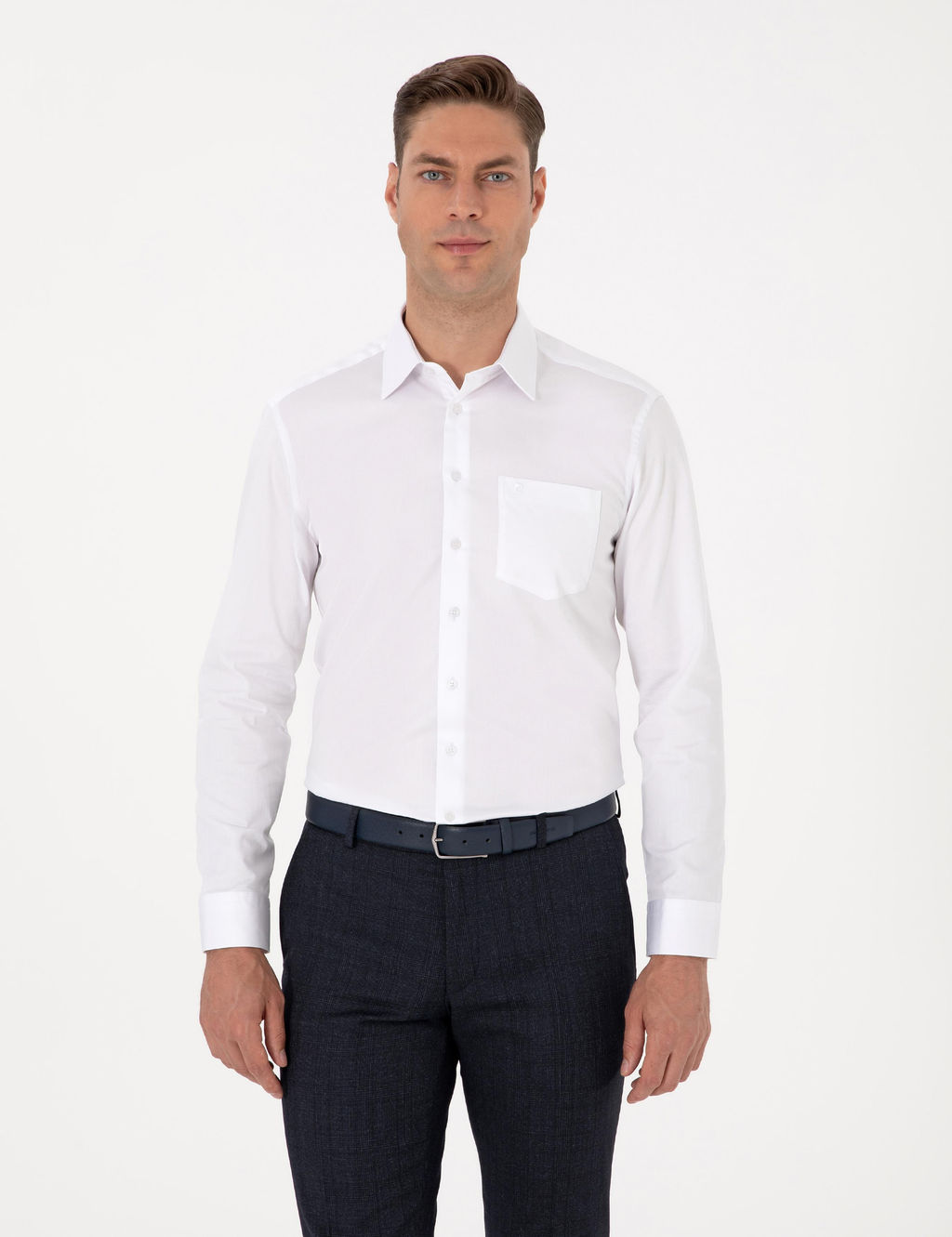 Beyaz Regular Fit Uzun Kollu Basic G_mlek
