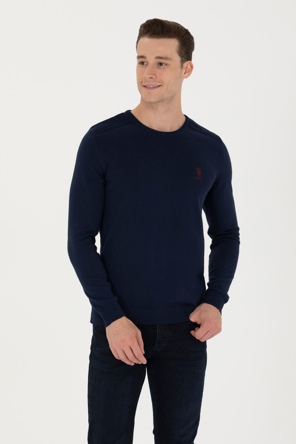 U. S. Polo Assn / Мужской темно-синий базовый свитер - U.s. polo assn фото 15