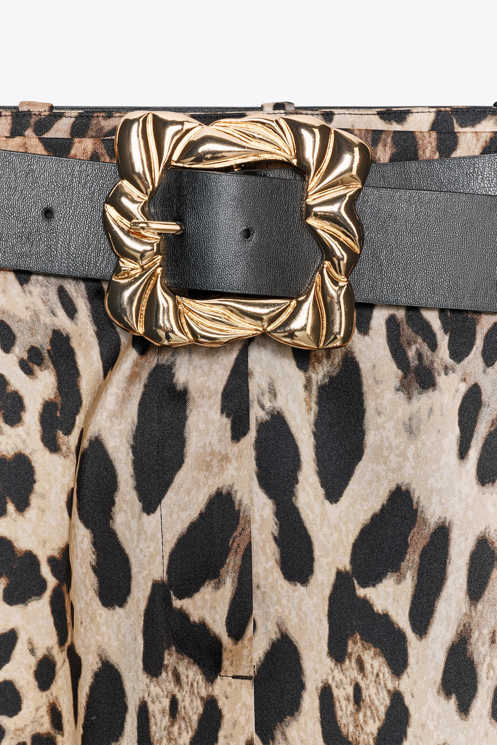 SATIN WIDE-LEG TROUSERS WITH BELT