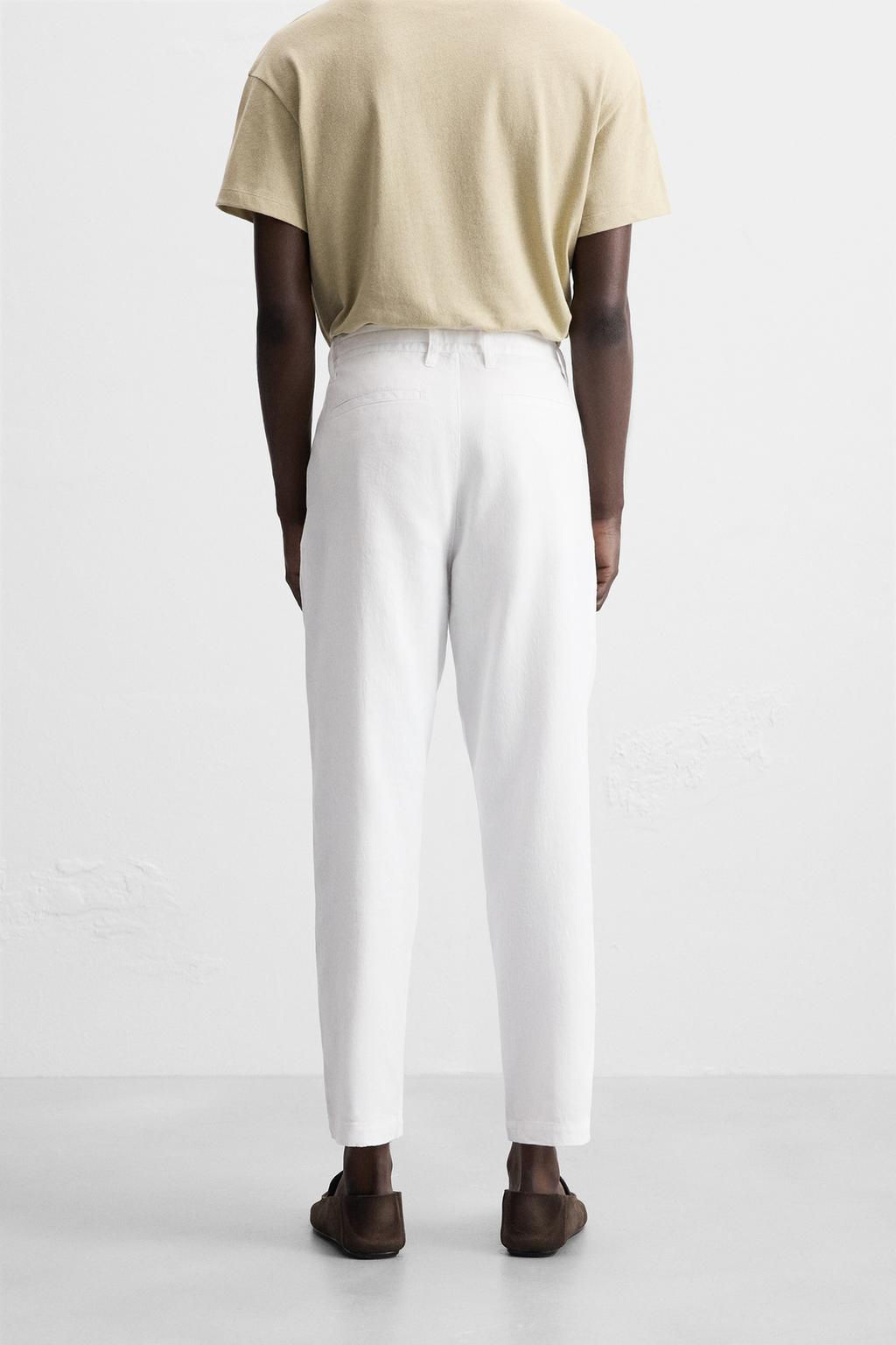 LINEN BLEND TROUSERS - Zara фото 12