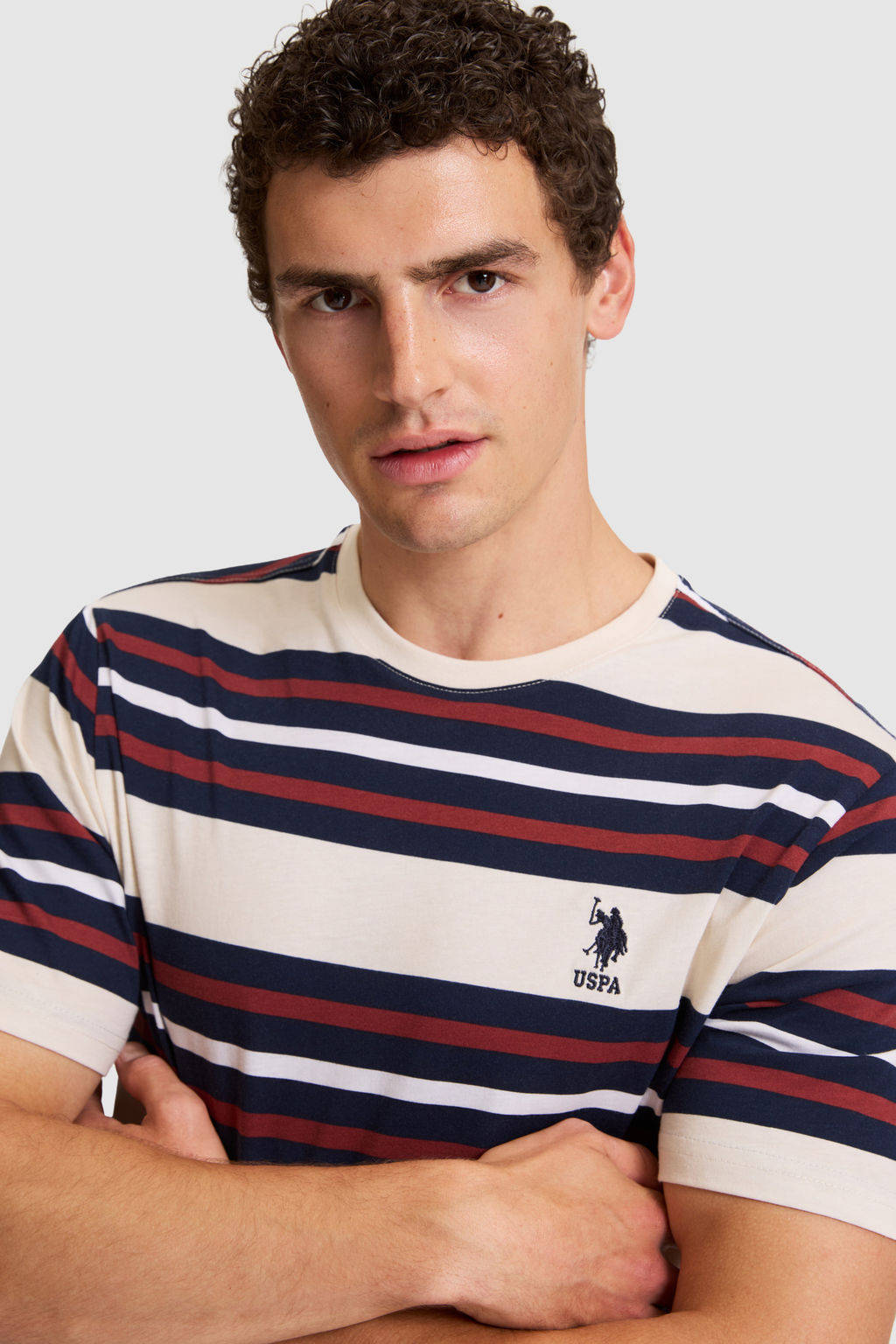Erkek Krem Regular Fit Bisiklet Yaka TiЕГrt - U.s. polo assn фото 2