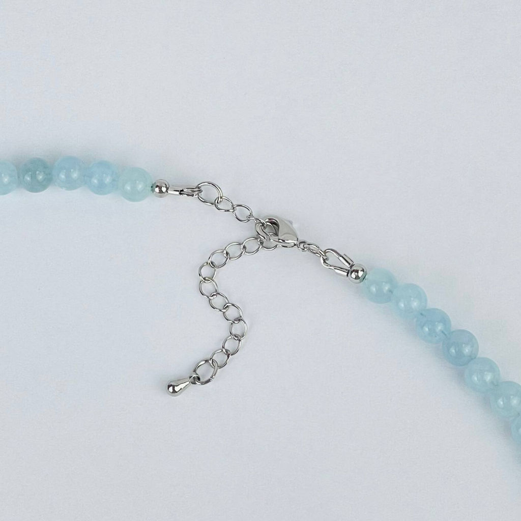 Колье из Аквамарина, Жемчуга и Горного Хрусталя 38 см +