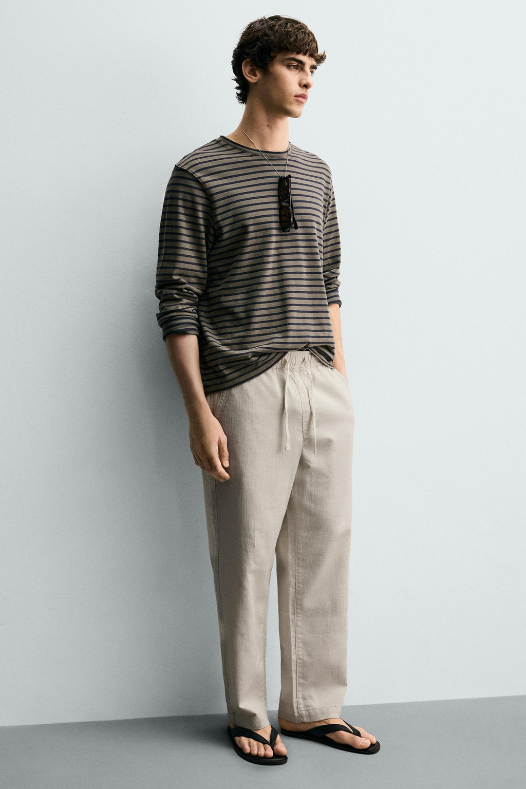 TEXTURED RELAXED FIT TROUSERS - Zara фото 29