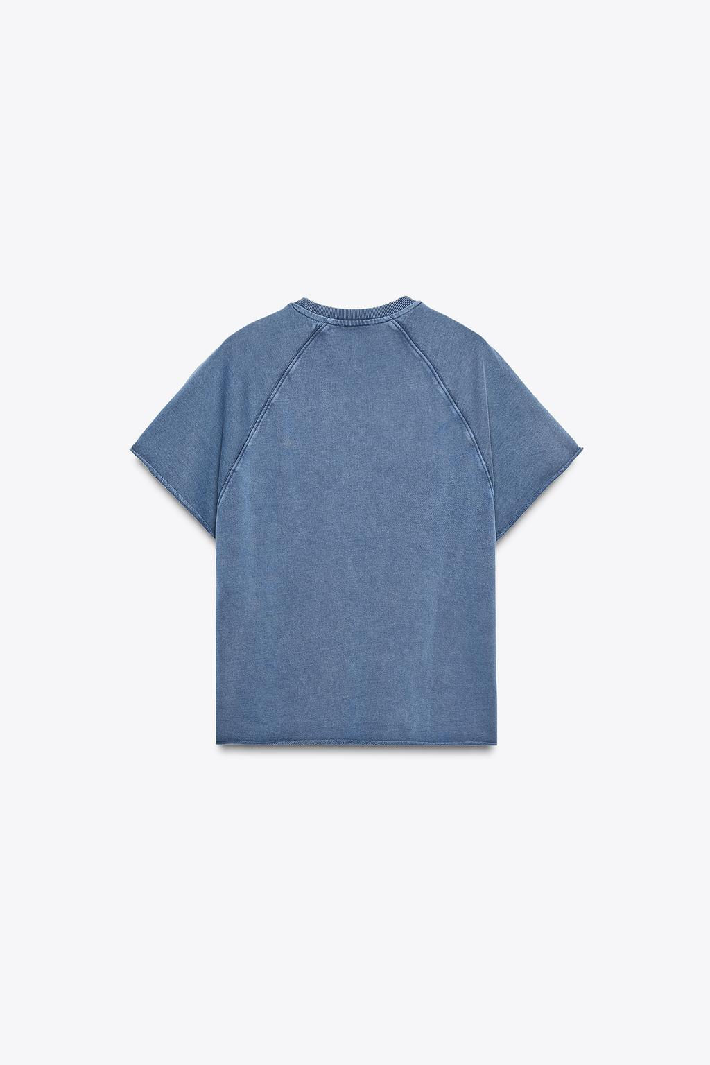 WASHED-EFFECT TEXT PLUSH SWEATSHIRT - Zara фото 13