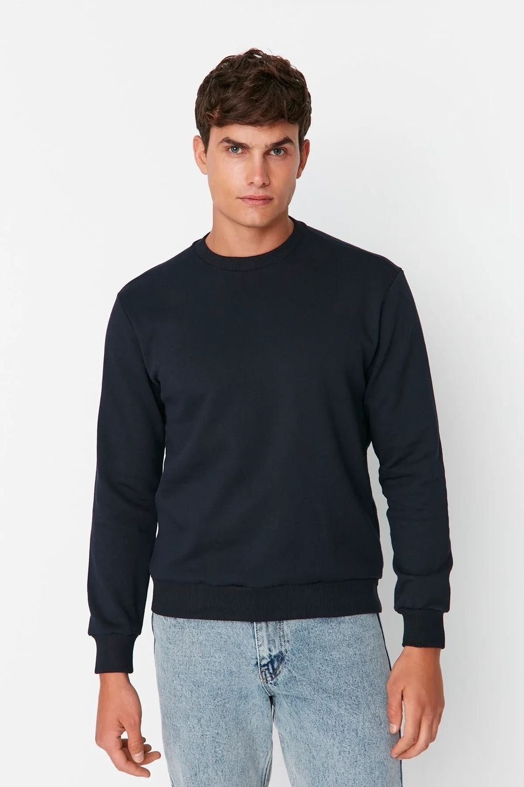 Lacivert Regular/Normal Kesim Ici Polar/S?cak Tutan Sweatshirt TMNAW21SW1208