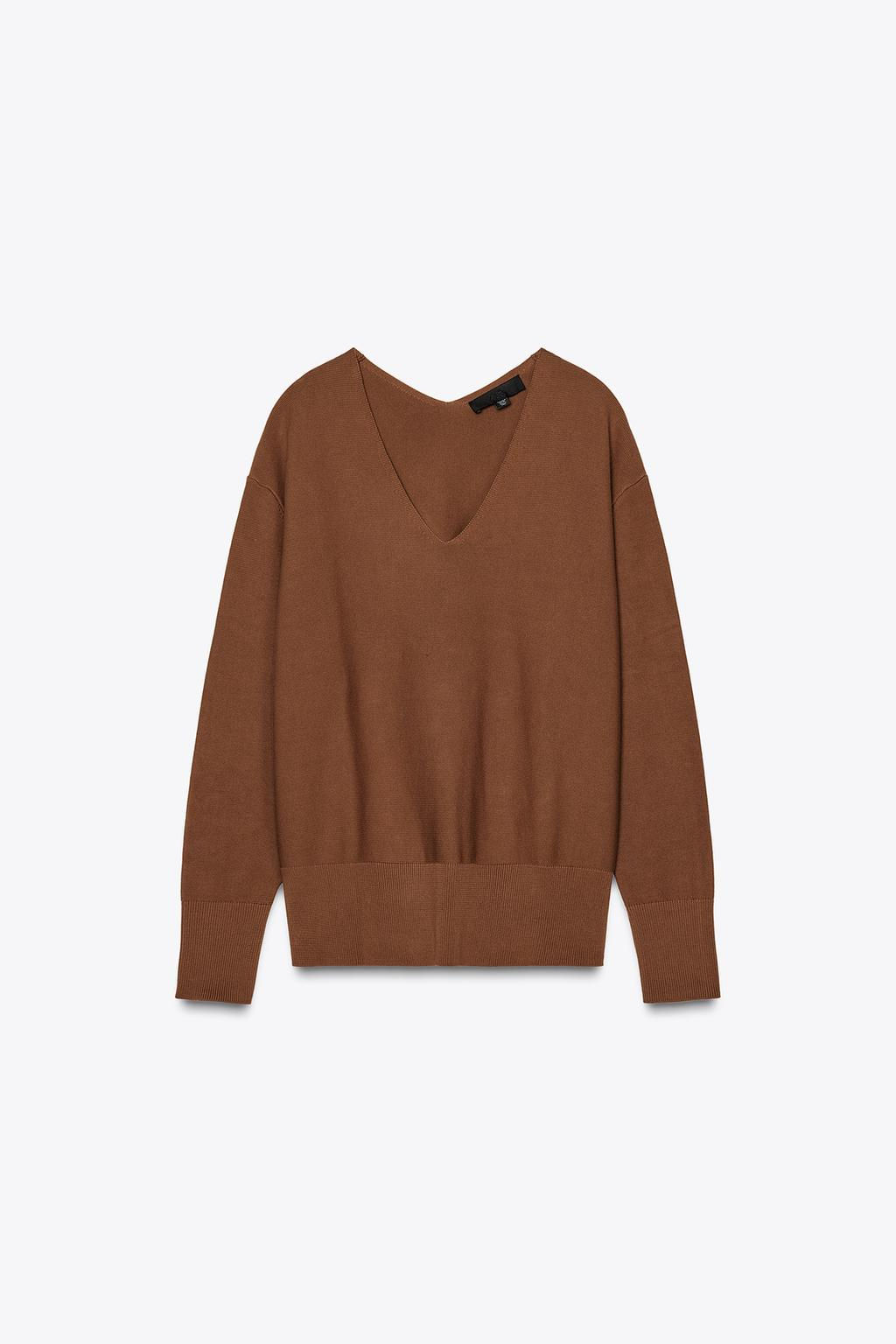 V-NECK KNIT SWEATER - Zara фото 5