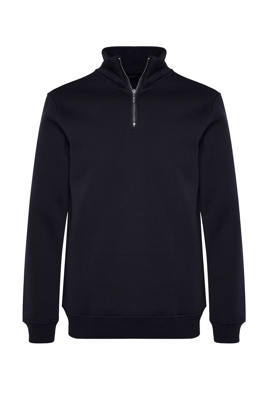 Lacivert Regular/Normal Kesim Dik Yaka Fermuarl? Pamuklu Basic Ici Polarl? Sweatshirt TMNAW24SW00041