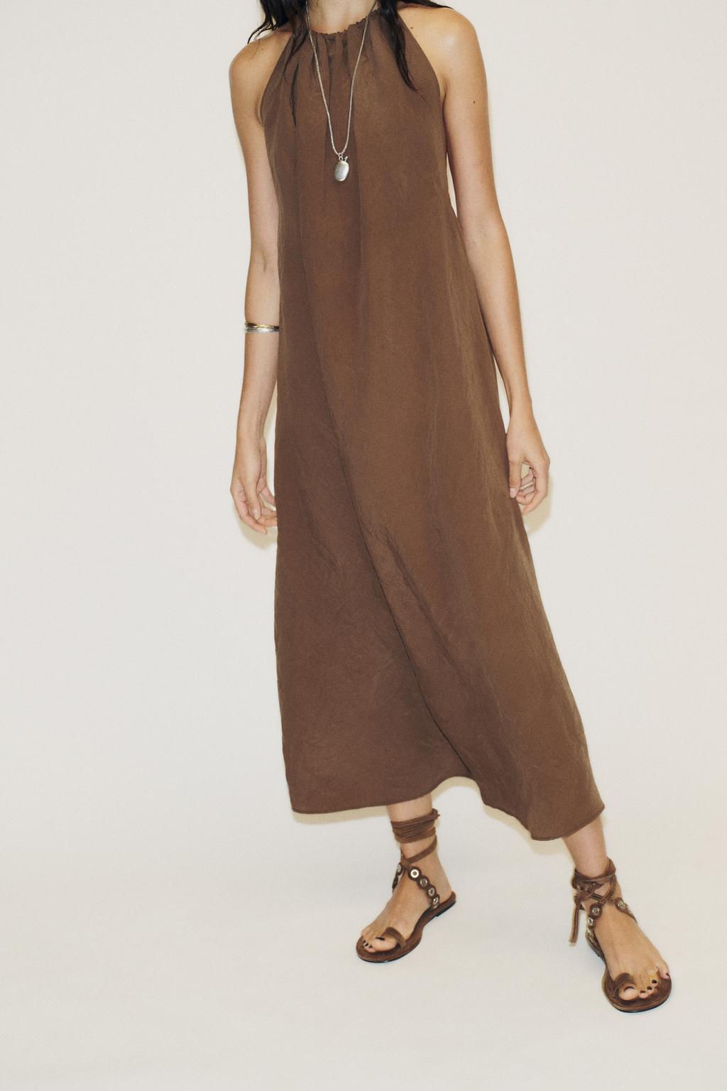 FLOWING OPEN BACK HALTERNECK DRESS - Zara фото 2