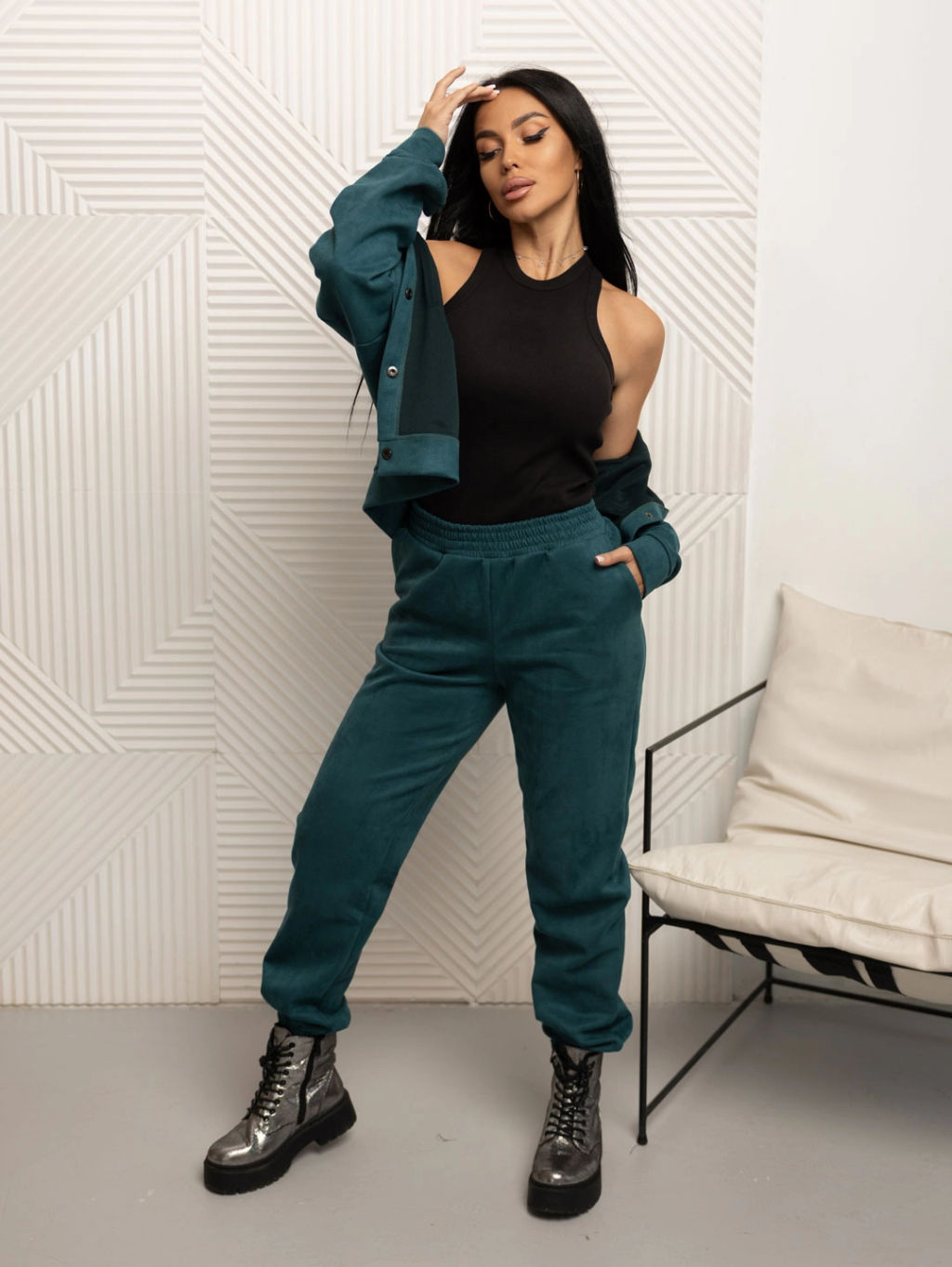 Костюм женский, цвет зеленый