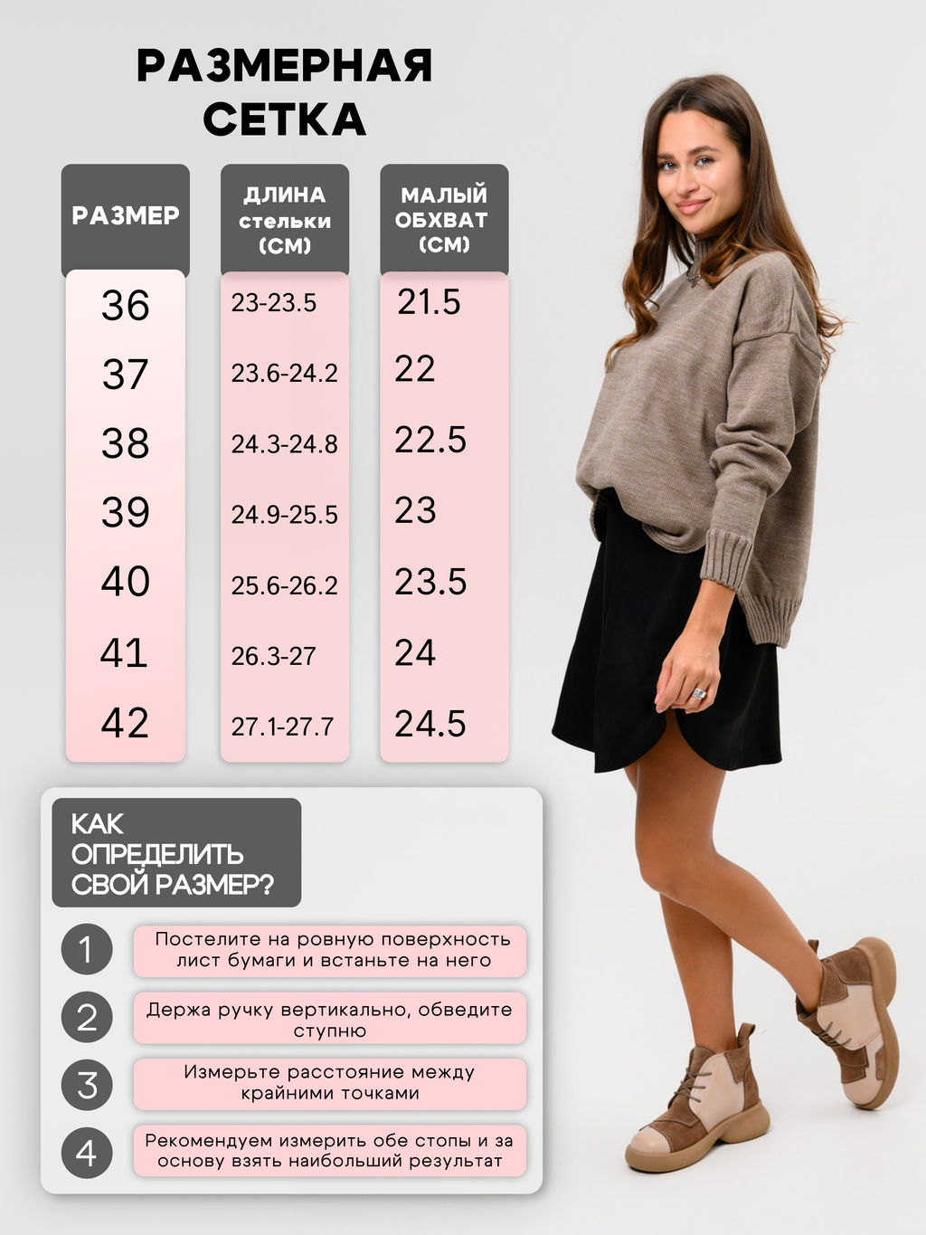 Ботинки EDART 305.927ka. Вакса пудра+серо коричневая замша/мех фото 9