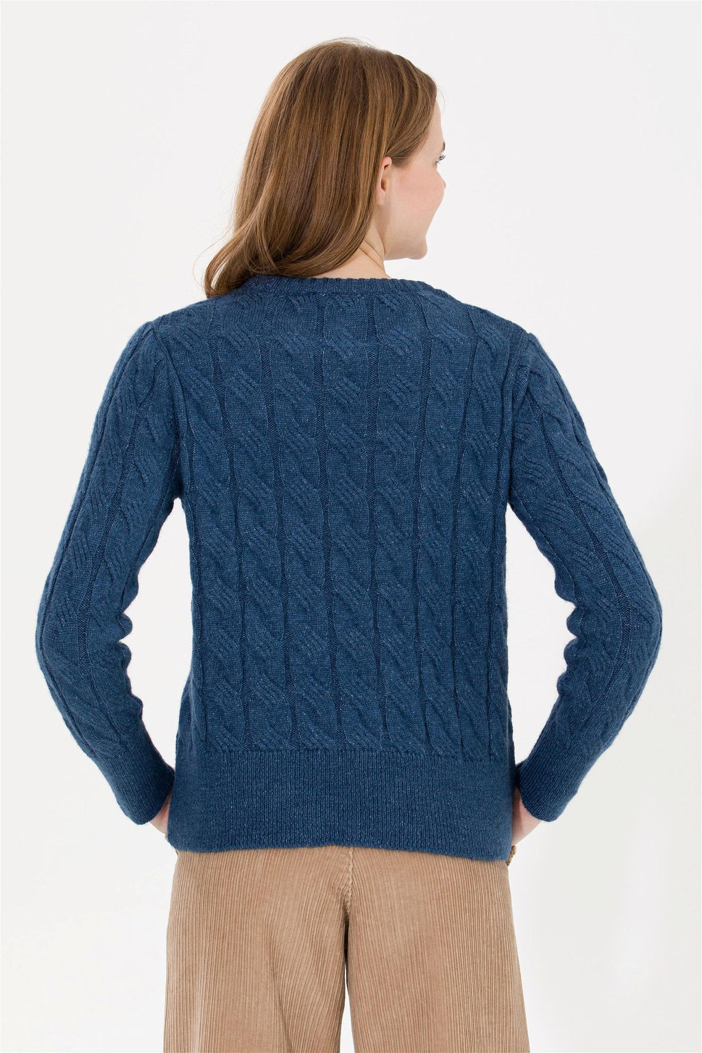 U. S. Polo Assn Женский синий свитер с круглым вырезом - U.s. polo assn фото 11