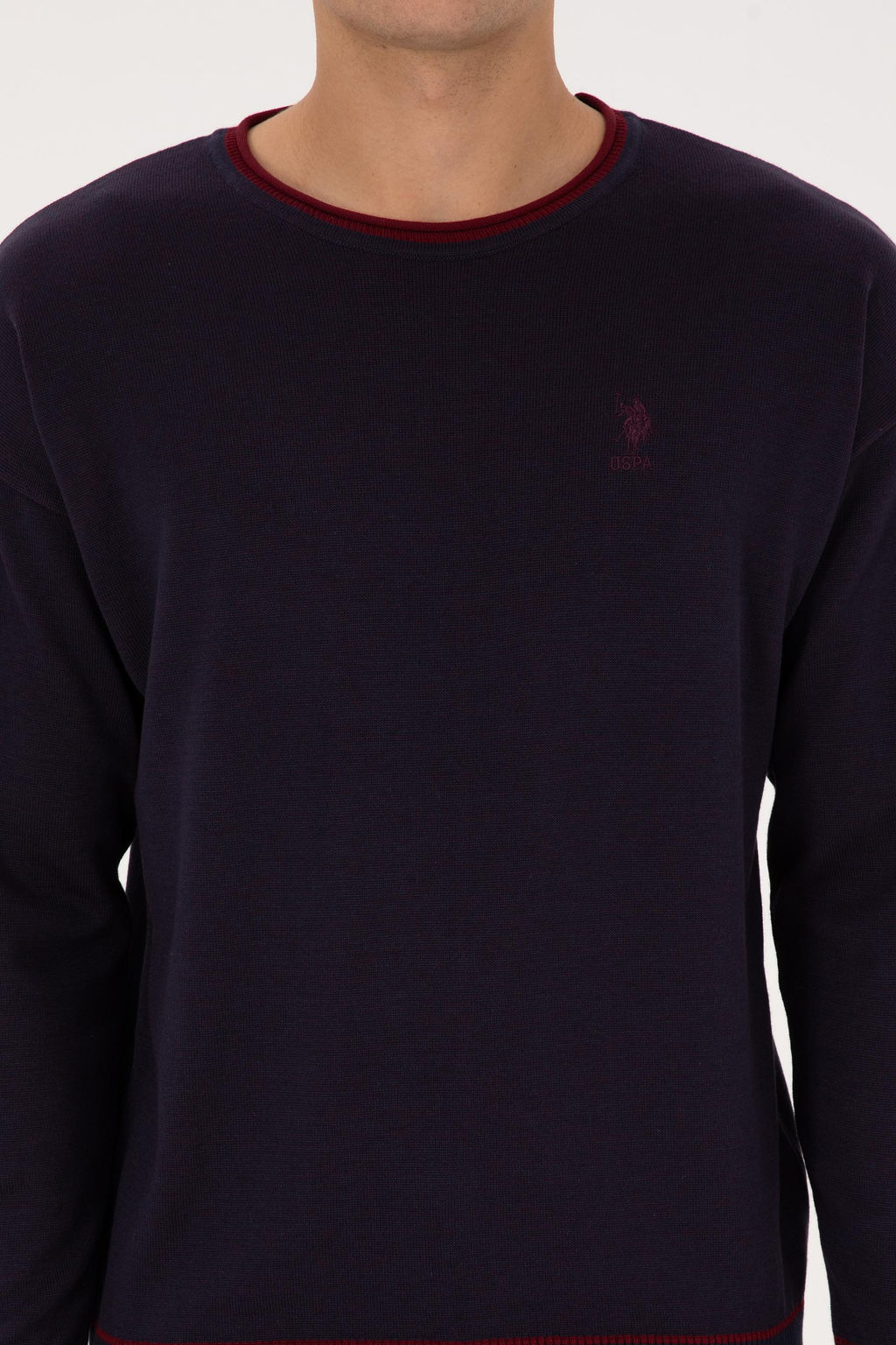 Erkek Comfort Fit Yaka Detayl_ Lacivert Kazak - U.s. polo assn фото 6