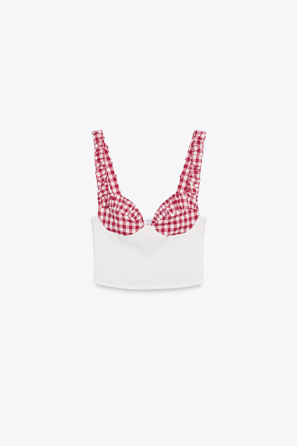 GINGHAM CORSET TOP - Zara фото 6