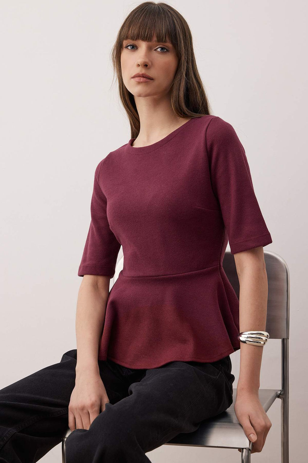 Murdum Peplum/Bel Oturmal? Truvakar Kol Gizli Fermuarl? Orme Bluz TWOAW26BZ00269 - Trendyolmilla фото 2