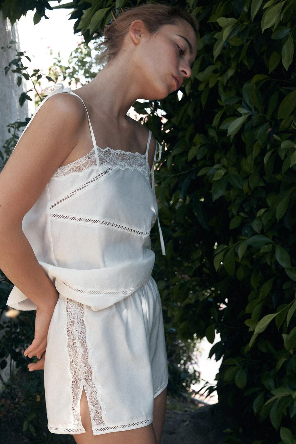 LACE LADDER STITCH TOP - Zara фото 2