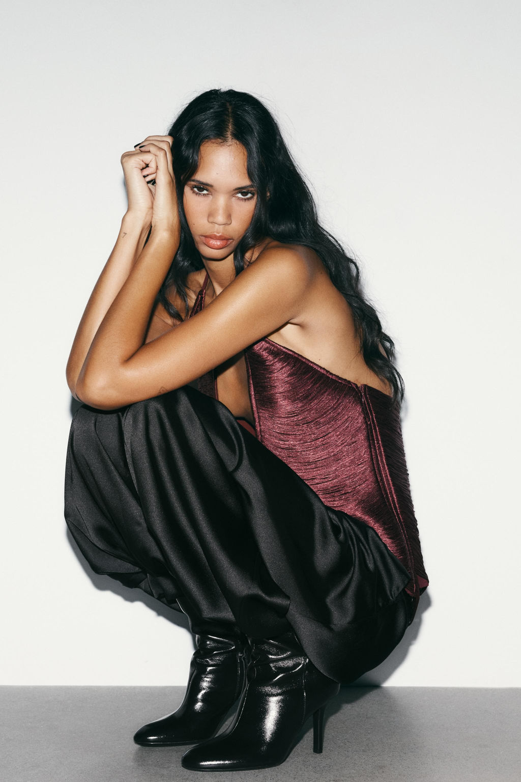 LEATHER HIGH-HEEL ANKLE BOOTS - Zara фото 2