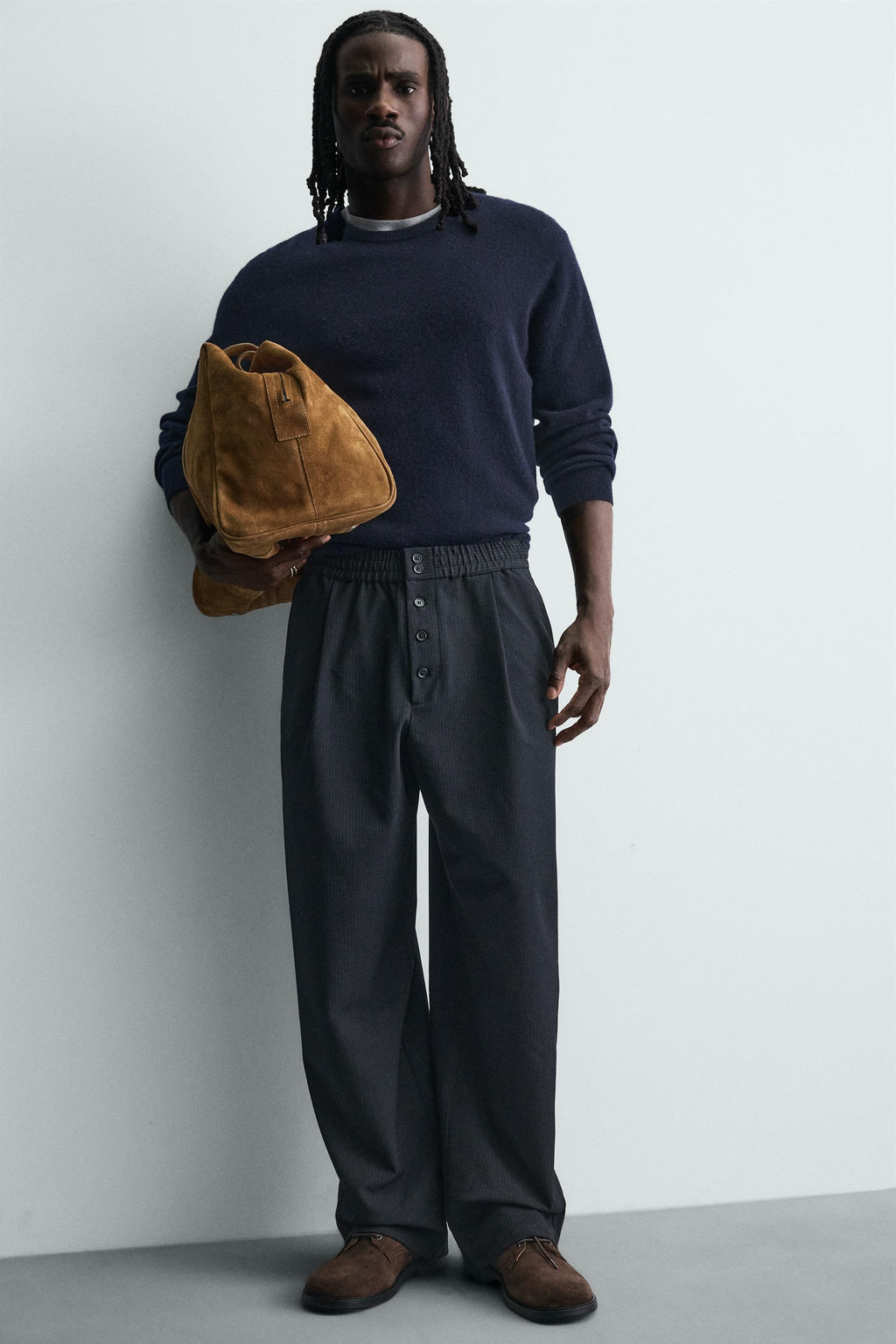 RELAXED FIT PINSTRIPE TROUSERS - Zara фото 5