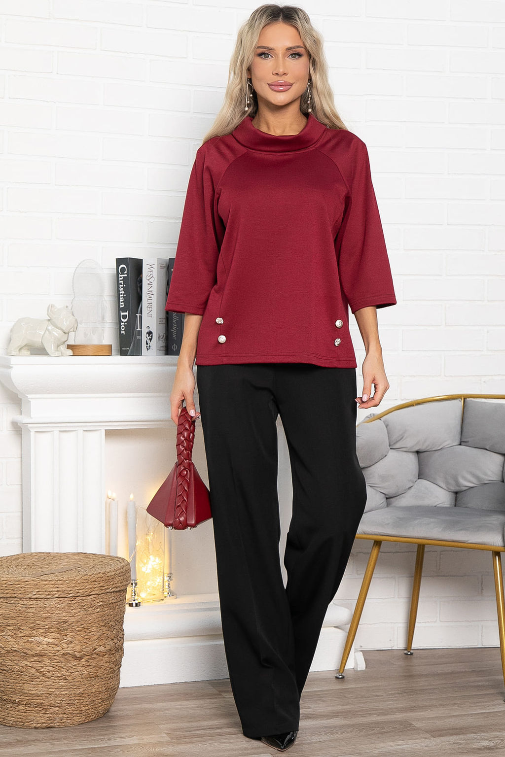 Джемпер Эдельвейс (бордовый) Б15003-18М